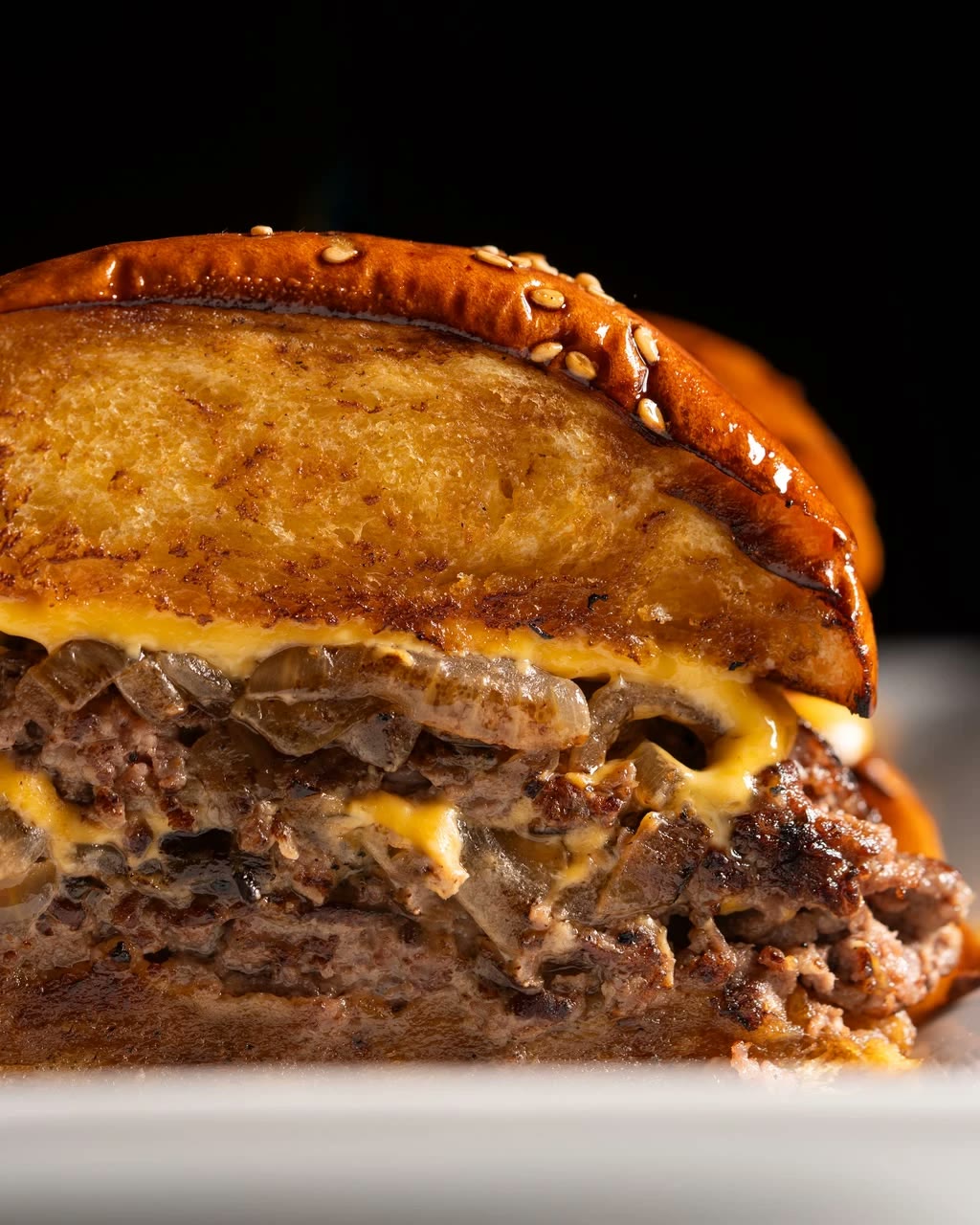 Corte transversal de la burger de Carnal